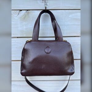Vintage MARK CROSS Dark Brown Pebbled Leather Satchel Bag